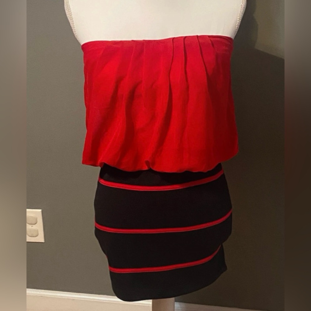 Body Central Vibrant Red Strapless Top